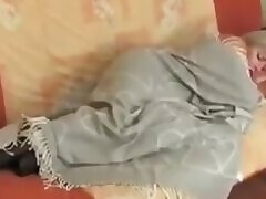 This guy surprises his naked sleeping stepmom with his cock