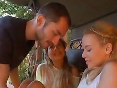 Teens enjoy oral sex outdoors