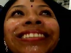 Indian Honey Gets Cum Facial In A Threesome