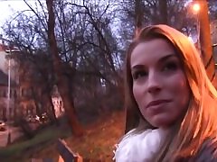 Babe fucking fat cock in public