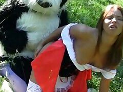 Little Red Riding Hood fucking with Panda in the wood