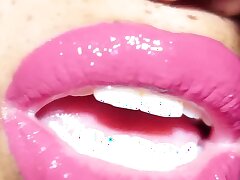 Rouge à lèvres fétiche rose brillant à lèvres JOI POV déesse Rosie