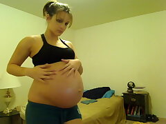 Pregnnt Tori Taylor bleu Shorts