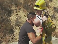 Hot Trans Fire Fighter Makes Sparks Wt Hunks Tight Hole - Aspen Brooks - GenderXFilms